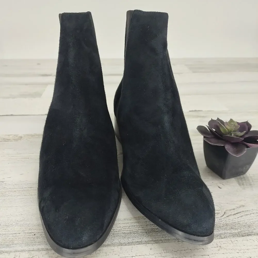 Raye Black Suede Celeste Chelsea Booties Size 9.5